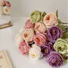 Artificial Silk Flowers Realistic Roses Bouquet Long Stem For Home Wedding Decoration Party ,Artificial Roses,Artificial Flowers, Artificial Roses - Multicolor - View 2