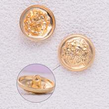 20pcs Vintage Embossed Round Metal Buttons, Suitable For Suits, Jackets, Uniforms - Gold Decorative Sewing Buttons For Men And Women Clothing - Multicolor - View 9