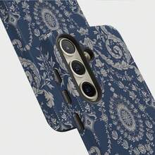Funda para teléfono: Diseño de patrón damasco azul, funda de doble capa resistente para una protección superior, para Samsung Galaxy S26/S25/S24/S23/S22/S21/S21+/S21 Ultra, Plus, FE, Edge/S20 FE/A15/A16, 17, 16, 15, 14, 13, 12, 11 Pro Max, Plus y Pro/A17/A26/A36/A56, Regalo de cumpleaños o Navidad. - Color mixto 1 - Ver 7