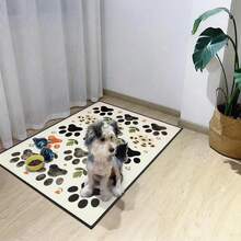 1 件装彩色爪印防滑猫咪喂食垫 - 可爱的爪印设计，防滑/防漏/易清洁，耐用宠物食品垫，适合猫咪和幼猫，时尚实用的宠物垫 - 彩色 - 查看 4