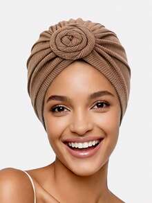 1pc New Waffle Snail Flower Headscarf, Headwrap - Multicolor - View 7