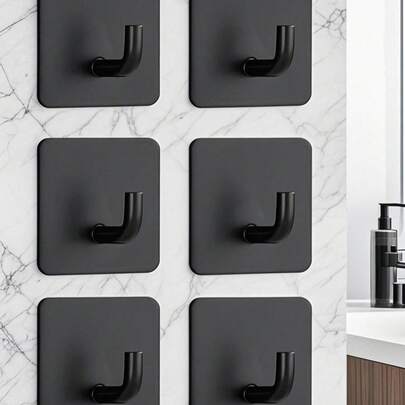 Stainless Steel Punch-Free Hooks, Strong Adhesive Bathrobe Towel Hooks, Wall Key Hooks, Bathroom Kitchen Accessory Storage Racks, Coat Racks, Rust-Proof Shower Room Door Hooks, Strong Nail-Free Small Hook Storage Racks