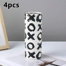 4/2/1 pieza Caja de pañuelos de coche clásica en blanco y negro con patrón de vaca, contenedor de pañuelos de coche con diseño cilíndrico elegante, dispensador de pañuelos de viaje portátil y redondo con 40 pañuelos faciales para ajuste universal en automóvil, hogar y oficina, paquete de pañuelos decorativos - Multicolor - Ver 20