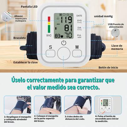 Tensiómetro Digital de Muñeca Portátil | Monitoreo de Presión Arterial, Lectura Clara, Precisión Clínica para Uso en Hogar y Viaje