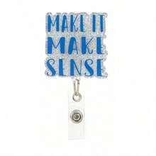 1pc Interesting Text Badge Reel, Retractable, Cute Badge Holder With Rotating Alligator Clip, Suitable For Nurses, Teachers, Office Workers, Also Applicable For School Supplies And Back To School Season - Multicolored... - View 9