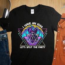 Samma stil för män och kvinnor. Jag har en idé: låt oss dela upp festen. D1 Critical Fail Dungeons Tabletop RPG Roleplaying Dragons D20 D. Billiga kläder. Herr casual helårs-t-shirt med rund hals och kortärmad bomull, lämplig för utomhussporter, julklappar, t-shirt med tryck i 90-tals retro rap-stil. sommar-t-shirt, sommartröja, sommartoppar, sommarkläder, grafiska t-shirts, damsommarklänningar, herrkläder, herrgrafiska t-shirts, roliga herr-t-shirts, herrsommar-t-shirts, rolig t-shirt, vintage-t-shirts, y2k-kläder, matchande outfits för par, herr-anime-t-shirts för högtider 6GIY - Svart - Visa 1