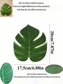 20/10/1 pieza Hojas de palma tropicales artificiales para decoración, hoja de tortuga de hoja de palma - Tema de jungla y playa, decoración de mesa para fiesta de verano, sin necesidad de energía, diseño verde y amarillo vibrante, adecuado para fiestas al aire libre/interiores, decoración con tema de playa, decoración de mesa para fiestas, decoración de apariencia natural - A - Ver 8