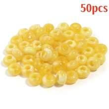 50 hạt acrylic giả ngọc bích hình bàn tính, hạt rời lỗ lớn hai tông màu, nguyên liệu làm vòng tay, vòng cổ, bông tai, phụ kiện trang sức thủ công, mặt dây chuyền điện thoại và móc khóa. - Nhiều màu - Xem 12