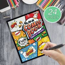 Blank Comic Creation Notebook, Multi-Frame Comic Notebook, Children's Doodle Drawing Notebook, DIY Comic Diary Notebook, Blank Story Creation Notebook, Student Creative Drawing Notebook, Suitable For Children's Doodle, Student Creative Drawing, Diary Collage, DIY Comic Stories, Creative Gifts - Multicolor - View 8