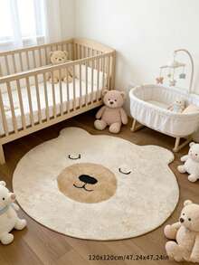 1pc Cute Bear Decor Carpet, Ocean Element Decor Rug, Bedroom Decor, Small Rug, Carpet, Home Decor, Living Room Carpet, Living Room Small Rug, Bedroom Rug, Living Room Home Decor, Outdoor Rug, Washable Carpet - Multicolor - View 2