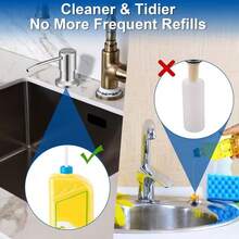 1个不锈钢皂液器，不锈钢皂液器延长管套装，厨房水槽液体皂液器，沐浴露分配器，手动压力洗涤剂泵，厨房用品，厨房配件，厨具 - 不銹鋼皂液器 - 查看 8