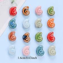 5pcs Summer Ocean Ceramic Beads, Colorful Shell Beads, Beach Holiday Decor Souvenirs, Freely Combinable For DIY Creative Handmade Bracelets, Necklaces, Bag Charms And Crafts - Multicolor - View 6