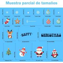 Calcomanías navideñas con Luces y Adornos Colgantes| Personajes y Copos| Listas para Fiesta – 9 láminas - C - Ver 6