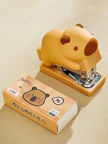 迷你水豚订书机，400张纸装订，24/6枚订书钉套装，卡通便携式订书机，办公装订工具，学习用品，返校季，学习必备 - 水豚套裝 - 查看 13