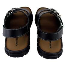 Dunlop - Mens Mule Open Toe Leather Sandals Comfy Slip On Summer Beach Sandals - Black - View 4