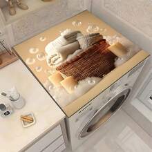 1pc Anti-Slip Laundry Room Floor Mat, Suitable For Washing Machine/Dryer - Home & Warm Living Washing Pad, Decorative Appliance Cover For Washing Machine And Dryer Top, Laundry Room Decor - Home and Warm Home - View 6