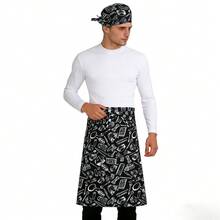 2pcs/Set Kitchen Cooking Set - Chef Apron And Work Hat, Suitable For Waiters, Chefs And Bakers - Multicolor - View 6