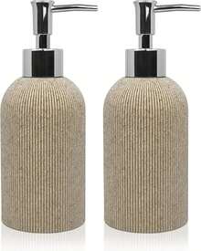 Euuztu Hand Soap Dispenser Bathroom And Kitchen Countertop, 10 Oz Resin Soap And Lotion Dispensers Set With Plastic Rust Proof Pump, Boho Refillable Dish Soap Dispensers Bottle,Beige - 米色配銀色高跟鞋 - 查看 9