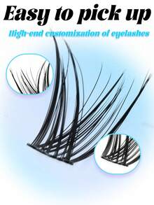 Bộ nối mi Colash 12 dải, 144 miếng, gồm các cụm mi D-Curl tự làm với độ dài từ 10mm đến 18mm. Bộ sản phẩm này mang lại vẻ ngoài dày dặn, mềm mại và tự nhiên, giúp đôi mắt trông rạng rỡ hơn. - D - Xem 4