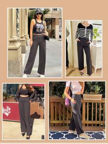 1-Pack Women's Straight Leg Yoga Pants High Waisted With Pockets, Black Grey Khaki Casual Sweatpants Loose Cozy Comfy Sports Athletic Lounge Trousers For Daily Wear Spring - 1 chiếc (màu đen) - Xem 8