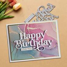 1pc Happy Birthday Metal Cutting Die, Suitable For Scrapbooking, Embossing, Handmade Card Making, Gift Card Crafting - Single Piece - View 9