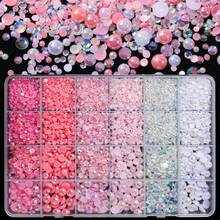 Juego decorativo de 24 cuadrículas de resina con strass, pinzas dobladas, lápiz de cera, pegamento para strass, kit asequible - A - Ver 7