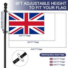 Flag Poles For Outside House, 6ft Tangle Free Spinning Flag Pole Kit With Multi-Position Holder Bracket, Heavy Duty, High Wind Resistant For Outdoor - A - View 2