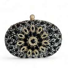 Clutch Bag Party Crystal Stones Weddings Bridesmaids - 黑色 - 查看 4