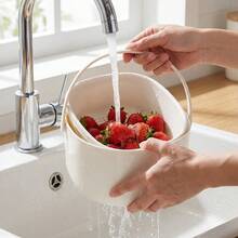 360° Versatile Fruit And Vegetable Drainer For Home Use - Apricot - View 3
