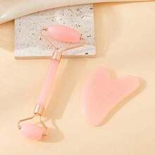 2 Sets Of Facial Massage And Scraping Tools: Including 1 Double Headed Massage Roller And 1 Heart-Shaped Scraping Plate. Helps Reduce Facial Swelling, Soothe Delicate Skin, And Showcase Natural Radiance. - Multiple Styles - View 8