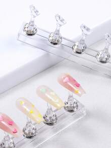 SWEET TREND 1 Set Transparent Nail Display Stand, Acrylic Nail Practice Holder, Magnetic Nail Display Rack, Suitable For Nail Practice Display Tools, DIY Nail Salon Nail Supplies, Nail Tools - Clear - View 5