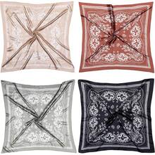 4PCS Women Scarf 35 Inch Silk Like Satin Neck Scarfs Square Bandana Hair Wraps Scarf Sleeping Hair Accessories Fashion Headwrap Daily Wear Travel Party - 黑色,淺綠色,棕色,卡其色 - 查看 2