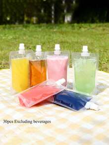 5/1 piezas Bolsas selladas con tapa de rosca y base de soporte, adecuadas para almacenamiento de jugo/puré, camping al aire libre, empaque de té, conservación de frescura portátil - Multicolor - Ver 2