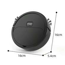 Aspiradora Inteligente y Fregona Combo, Diseño Delgado y Silencioso, Adecuado para Pelos de Mascotas, Suelos Duros & Limpieza Diaria, Mopa Automática Direccional - Negro - Ver 7