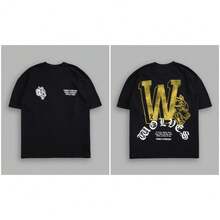 DARCSPORT American-Style  Brand Loose Casual Printed T-Shirt For Men, Dark Style, Unique Street Fashion For Both Men And Women - T251026黑 - 查看 10