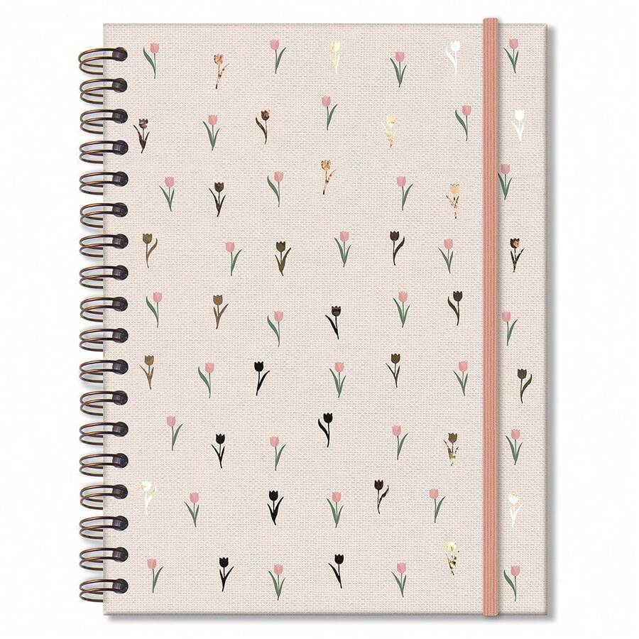 Caderno colegial 1 matéria Tulipas - A - Visão 1