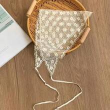 1 chiếc băng đô ren trắng, thích hợp cho mùa xuân/hè. - trắng - Xem 12