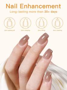 GELPOLISH 2pcs 15ml Gel Nail Base Coat And 7-In-1 Gel Nail Builder Set, Long-Lasting Glossy, Removable LED Gel, Suitable For Women Home DIY And Nail Salon - 無色 - 查看 5