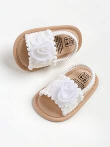 Sandalias de verano para niñas pequeñas, zapatos para caminar al aire libre para bebés y niños pequeños - Blanco - Ver 9