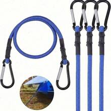 2 Pieces Of Heavy-Duty Rubber Bands With Aluminum Hooks - High-Quality, Weather Resistant, Elastic Tent Straps For  Camping Adventures - Durable And Versatile Accessories - Blue - View 2