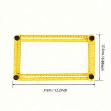 Versatile 4-In-1 Folding Ruler - Dual Scale In Inches & Centimeters, Perfect For Measuring Angles, Sides & Corners, Durable Plastic, No Power Required - Yellow - View 3