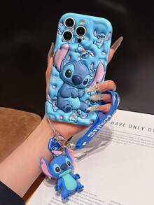 Disney Has Authorized, Phone Case - Chain Set, The Stitch Lilo & Stitch 3D Phone Case Plus A Silicone 3D Stitch Bracelet With Metallic Ring Removable Bracelet, Stitch And Angel Pattern, Compatible With Iphone 17/16/15/14/13/12/11/XS/XR/X Plus Pro Max, A Stylish Cartoon Phone Case, The Perfect Gift Choice, Phone Protection, Durable Phone Cover, Great Gift For Friends And Family - 白色款式A - 查看 6