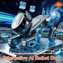 RC Robot Dog With AI Smart Interaction, Gesture & Touch Control, Music, Programming & Bluetooth Connection, RC Robot Toy For Kids - Grey - View 4