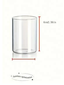 1 pieza Portavelas de vidrio a prueba de viento romántico - Superficie pulida, adecuado para decoración del hogar y de bodas, ideal para la mesa del comedor, disponible en múltiples tamaños - transparente - Ver 18