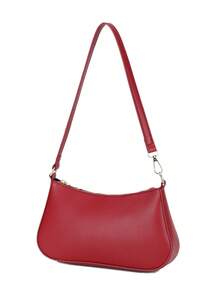 Women's Minimalist Underarm One Shoulder Baguette Bag, Suitable For Daily Commute, Travel, Shopping, And Strolling - Burgundy - View 3