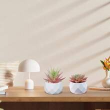 Plantas suculentas artificiales, plantas pequeñas falsas en maceta, verdor falso rosa, adecuado para sala de estar, dormitorio, escritorio de oficina, estantería, decoración de baño - Suculenta rosa - Ver 26