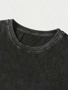 1Pcs,2026,EWH Vintage Washed Rock Tee|      Band Skull Print, Alternative Metal Fans Short - Sleeve,Cheap Clothes,Shirts Graphic,T Shirt Men DG004summer Outfits For Women - 黑色 4 - 查看 3