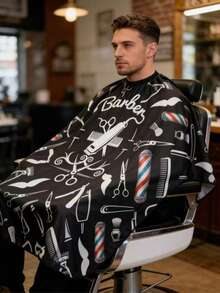 Capa ajustable para peluquería, delantal profesional de salón de barbería, adecuado para estilistas, uso en el hogar y en el salón - Multicolor - Ver 9