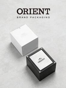 Orient 女士优雅腕表，长方形玫瑰金水晶表圈，珍珠母贝表盘搭配罗马数字时标，棕色缎面表带，复古时尚女士石英小表盘腕表，适合约会、婚礼、派对、街头、生日等场合佩戴，也是送给女儿、新娘和朋友的理想礼物。 - FUBTS004W0 - 查看 7