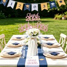 10pcs/Set 2026 Graduation Ceremony Tabletop Centerpiece Decor Set, Glitter Letter Cake Toppers, Vase Inserts, Suitable For Graduation Party, Ceremony, Dining Table And Graduation Celebration Decorations - V0113-06 - View 13